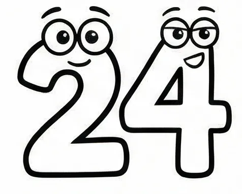 a cartoon character with a number four and four.webp
